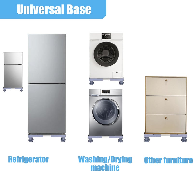 YOOGAA Mini Fridge Stand Adjustable Furniture Mover Mobile Roller Multi-Functional Base for Washing Machine, Dryer, Refrigerator, Laundry Pedestal 4 Strong Feet (4 Feet Grey) - Image 5